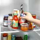 Heartspin Lazy Susan for Refrigerator Organizers and Storage, 14.56''x11'' Clear Fridge Turntable Organization for Kitchen, Cabinet, Pantry, Countertop, Bathroom, Pack of 1