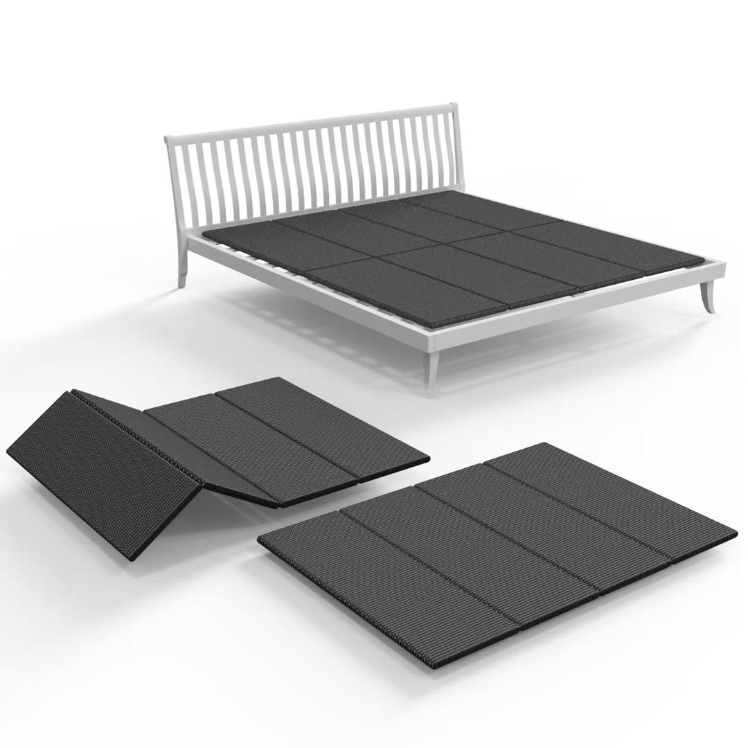 Yarfyk Bunkie Board Full Size10mm (54" x 75") – Black Under Bed Support，Noise Minimizing，Breathable，Mattress Support for Platform Beds, Slatted Frames & Metal Frame