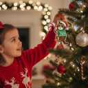 Bengal Cat Ornament | Hugging Candy Cane 2D Flat Acrylic Ornament - Cute Christmas Tree Decoration, Cat Lover Gifts 2025