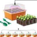 Seed Starter Tray with LED Light, 6 Pack 72 Cells Plant Grow Kit with Adjustable Humidity Vent for Mini Greenhouse Garden Germination,Bonsai Seedlings Starting Growing