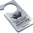 Silver 'In Bath' - Bathroom in use - Do Not Disturb, Door Sign, Door Hanger Sign. Perfect for use at home to stop intruders whilst bathing.