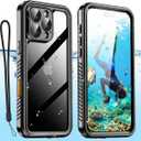 AICase for iPhone 16 Pro Case Waterproof, Clear Water Proof Built-in Screen Protector Shockproof Dustproof Snowproof Full Body Rugged Underwater Phone Case with Lanyard