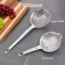 Kifmurase 2PCS Spider Strainer Skimmer Spoon Set Fine Mesh Stainless Steel Sieve Skimmer Ladle Colander with Handle, Large Hole Slotted Colander Frying Spoons for Kitchen Cooking Filter Food Residues