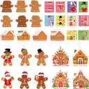 40 Pack Christmas Ornament Crafts for Kids DIY Christmas Gingerbread Man Cutouts with Stickers Make Your Own Gingerbread House Crafts Xmas Tree Ornaments Kit for Holiday Party Classroom Home Decor