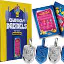 2 x Izzy 'n' Dizzy Hanukkah Dreidels - Metallic Blue and Silver Dreidel - 10 Pack Medium