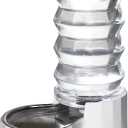 Sfozstra Large Gravity Dispenser for Dogs: 8L White Automatic Stainless Steel Water Bowl Waterer - Great for Family Homes and Outdoor Activities