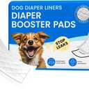 Disposable Dog Diaper Liners Booster Pads for Male & Female Dogs - 100ct | Diaper Inserts fit Most Washable Dog Wraps and Belly Bands,Regular