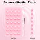 3 x 2 Pack Silicone Suction Cup Phone Case Mount Double-Sided, Hands-Free Strong Grip Holder for iPhone and Android, Sticky Phone Stand for Selfies and Videos, Pink+Transparent