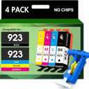 Starink Compatible 923 Ink Cartridges Combo Pack Without Chip Replacement for HP 923 Ink Cartridges for HP Printers Use with OfficeJet Pro 8130e 8135e 8138e 8139e 8120e Printer Ink