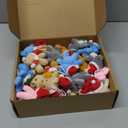 24 Sets Christmas Mini Plush Gift with Box Christmas Stuffed Animal Keychain with Santa Cap Tiny Plush Set for Xmas Party Stocking Fillers Exchange Gifts(Bear)