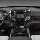 Center Console Navigation Panel Cover Trim Decals for 2019-2026 Dodge Ram 1500 2500 3500 Accessories Carbon Fiber Stickers, Only Fit 12inch Model