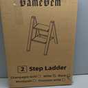 GameGem 2 Step Ladder, Folding Step Stool with Wider Pedal, Anti-Slip Feet & Non Slip Stripes, Aluminum Sturdy Material, 300Lbs Capacity, Elegant Look of Modern White Better Matches Your Home