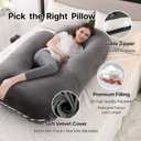 ALLOPERA Pregnancy Pillow, Full Body 57 Inch Maternity Pillow with Removable Washable Cover - Sleep Support for Legs, Back, Neck, Shoulder, HIPS, Belly for Pregnent Women, Black Grey Velvet Cover, X-Large