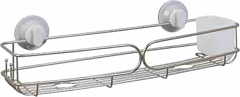 Zenna Home Power Grip Pro Multi-Surface Shower Caddy, Rustproof, Double Mounted, Long Shower Basket, Stainless Steel
