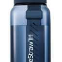 LifeStraw Go Series  BPA-Free Water Filter Bottle for Travel and Everyday Use Removes Bacteria, Parasites and Microplastics, Improves Taste, 1L Aegean Sea