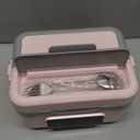 AERKINE Electric Lunch Box For Adults  Rechargeable 60W SelfHeating Food Warmer with 1.0L Stainless Steel Container, Heated Lunch Box For Office, Picnic, Car & Outdoor Use (Pink)