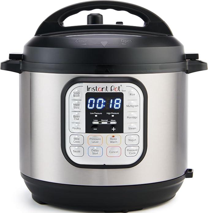 Instant Pot Duo 7-in-1 Electric Pressure Cooker, Slow Cooker, Rice, Steamer, Sauté, Yogurt Maker, Warmer & Sterilizer, Includes App With Over 800 Recipes, Stainless Steel, 6 Quart
