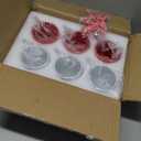 Layhit 6 Pcs St Patrick's Day Mug Set 13 oz Shamrock Mini Coffee Mug with Ribbon Green Heart for Irish Gifts Wedding Table Decor(Valentine's Day)