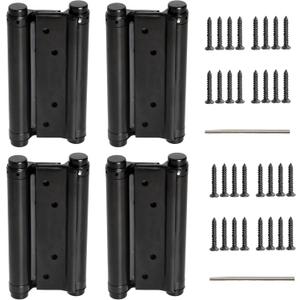 6inch Double Action Spring Hinges, Self Closing Door Hinges for Cafe Saloon Pub Swinging Doors, 201 Stainless Steel, Including Pins and Screws, 4Pack
