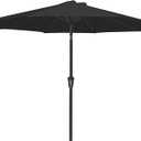 MEWAY 9ft Patio Umbrella Outdoor Table Umbrellas with Push Button Tilt and Crank, Market Umbrella 8 Sturdy Ribs for Deck, Garden, Pool and Backyard, Black
