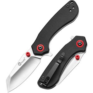 CVLIFE Pocket Folding Knife with 2.12 14C28N Stainless Steel Blade, Ergonomic G10 Handle Small EDC Knives with Deep Reversible Clip, Liner-Lock Flipper for Men Women Ideal for Outdoor Daily Camping Survival, Black