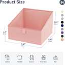 DIMJ Closet Storage Bins 8 Pack - Fabric Trapezoid Closet Organizer Bin, Foldable Storage Baskets for Shelves, Closet Shelf Organizer, Clothing Storage Box for Toys, Books, Towel, Clothes, Pink