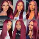 Color 99J Human Hair Bundles Burgundy Straight Single Bundle Human Hair 22 Inch Double Weft Grade 12A Unprocessed Virgin Remy Hair Extension