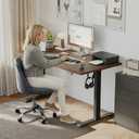 Klicelor 48 Inch Electric Standing Desk, Height Adjustable Office Desk, Sit Stand Up Computer Desk with Memory Preset, Two-Piece Desktop, Dark Walnut, 48 x 24 Inch