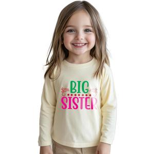 Big Sister Shirts for Girls Gifts Promoted to Big Sister Announcement Shirt Toddler, Size: 5-6 Years