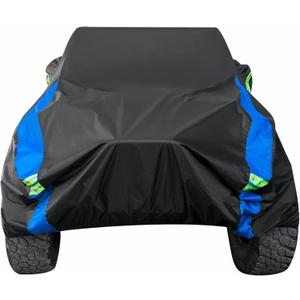 Avecrew for Jeep Wrangler Cover Waterproof 2 Door, All Weather for Jeep Rain Cover for Automobiles, Outdoor Full Exterior for Jeep Covers Fits JK JL TJ YJ CJ (Black-Blue)