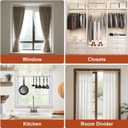 Silver Shower Curtain Rod 26110 Inch, Adjustable Spring Tension Curtain Rod No Drill, Stainless Steel Shower Rod Easy Install, Rustproof Tension Rod for Windows Bathroom Closet Kitchen Room Divider