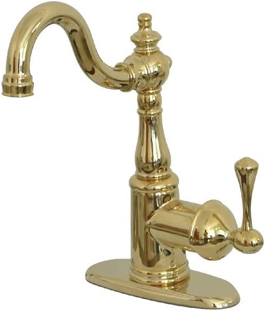 Kingston Brass KS7492BL English Vintage Bar Faucet, Polished Brass, 11.06 x 6.25 x 2.38