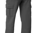 QINSEN Baggy Medium Waist Elastic Sweatpants for Womens Casual Long Fleece Cargo Pants with Pockets M