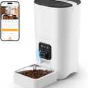 PAPIFEED Automatic Cat Feeder 6L 2.4G WiFi Smart Pet Feeder with Camera & Two-Way Audio, Adjustable Angle, Easy to Clean Detachable Feeding Schedule 1-10 Meals Per Day for Cats & Small Dogs - White