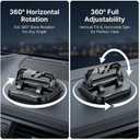 Car Phone Holder 360 Degree Rotation, 360 Phone Holder Rotating Car for Car Navigation In-Car Dashboard, 360 Degree Phone Holder Horizontal & Vertical Screen Adjustment, Suction Cup Design(Black)