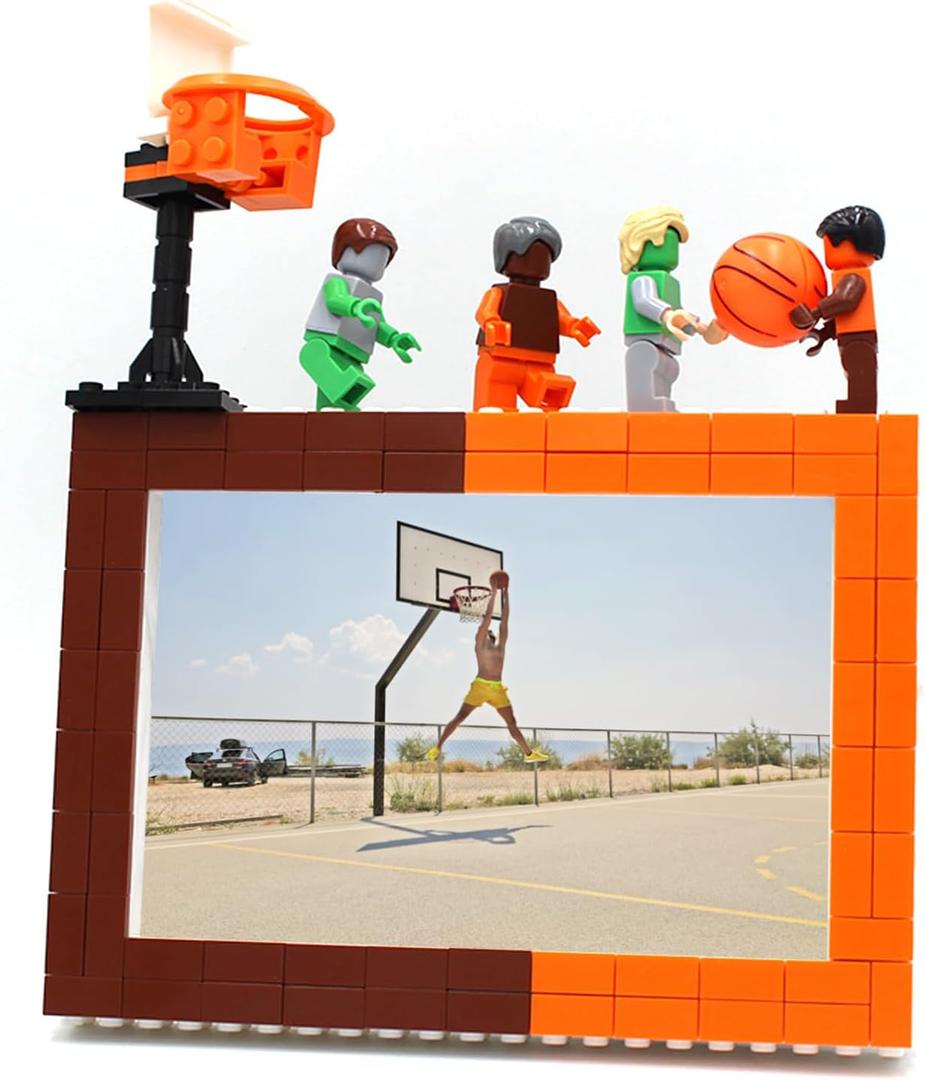 Fun Basketball Theme Picture Frame Craft Kit Kid Room Decor Photo Frame Art Making Kit for Girl or Boy Birthday Gift (4X6)