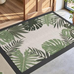 DEXI Front Door Mat Outside Entrance, Summer Tropical Leaves Plant Doormat, Non Slip Dirt Resist Heavy Duty Entry Mats for Entryway, 32x48, Olive Green