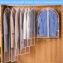All Clear Garment Bags for Hanging Clothes,59" Dustproof Suit Bag for Closet Storage,Transparent Plastic Garment Clothes Protectors Suit Cover Bags with Zipper for Dress (10 Pack - 59")