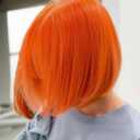 Wig and Sunglasses 12 Inch Short Bob Wigs with Bangs for Women Costume Cosplay Party (Orange)