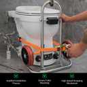 Toilet Lift Cart Jack with Wheels Seat Lifter Tightening Removal Tool Lifting Dolly Tilt for Disabled Use Portable Mobility Aid Positioning Installation Tools for Plumbers Pick up Device