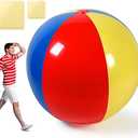 Raiten 10.5 ft Large Beach Balls Giant Ball Oversized Big Beach Ball Color Jumbo Inflatable Beach Balls for Summer Beach Pool Party Event, Ball Toy for The Whole Family, Massive Water Games