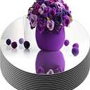 CHINJONG 8 Inch Acrylic Round Mirrors Centerpieces for Tables, 12 Pack Round Wall Mirror Trays for Home Wall Decor or Wedding Party Decorations, Circle Mirror with Stickers for Crafts