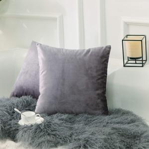 Home Brilliant 18x18 Accent Pillowcases Solid Velvet Decorative Super Soft Bed Throw Pillows Cover for Bedroom Car Indoor Body Teengilrs Babygirl(2 Pieces), 45x45 cm, Lilac