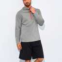 Yousify Mens Quarter Zip Hoodie Sweatshirts Long Sleeve Casual Pullover Sports Outdoor Hoodies with Zip Pockets (Gray, S)
