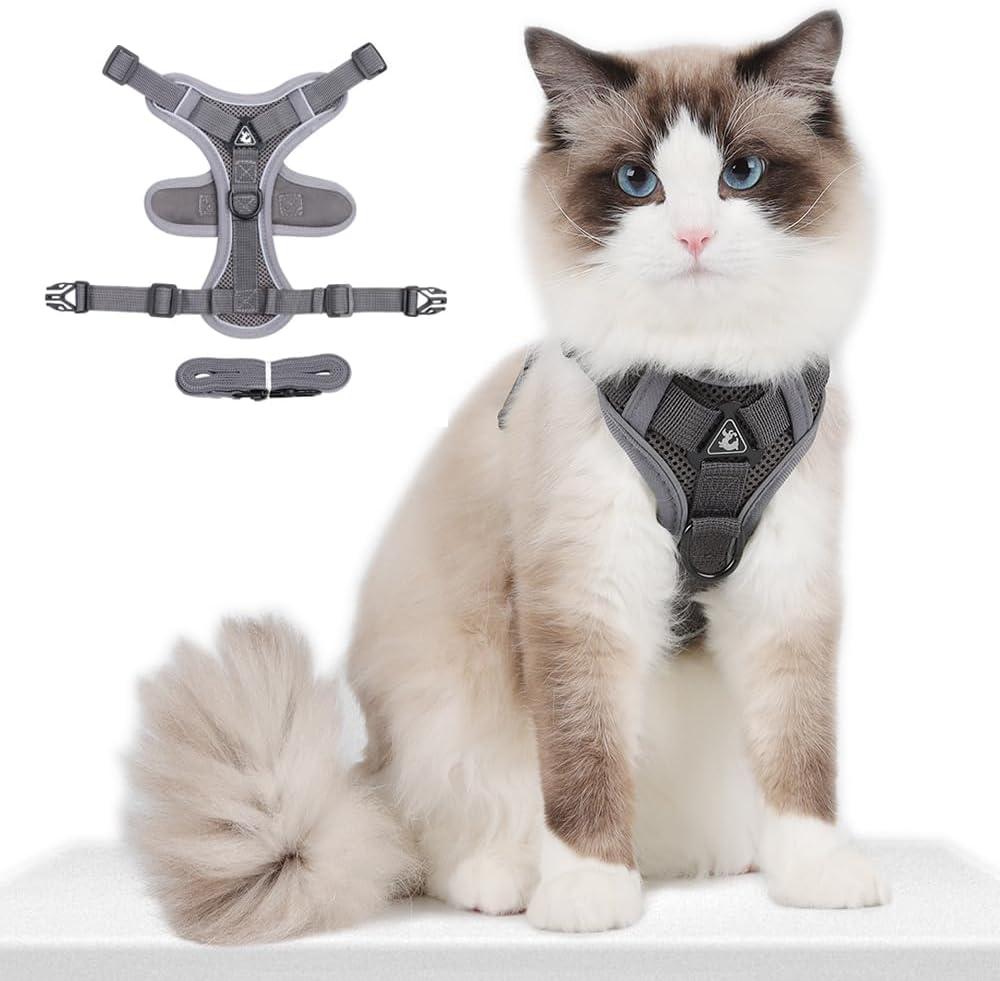 Puppy Harness,Cat Harness and Lead Set,No Pull Dog Cat Harness,Soft Mesh Breathable Reflective Puppy Cat Dog Vest Harnesses for Small Dogs Cats (Grey, Small) Puppy Harness,Cat Harness and Lead Set,No Pull Dog Cat Harness,Soft Mesh Breathable Reflective Puppy Cat Dog Vest Harnesses for Small Dogs Cats (Grey, Small)