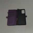 Defencase Compatible with Moto G 5G 2024 Case, RFID Blocking Wallet Case for Motorola Moto G 5G 2024 Fashion PU Leather Flip Strap Zipper Card Holder Phone Case for Women, Purple