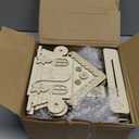 DoubleFill 24 Set DIY Wood Christmas Gingerbread House Paint Craft Kit Unpainted Ceramics Plaster Keepsake with Painting Set for Christmas Holiday Party DIY Art Project Decoration Paint Brushes