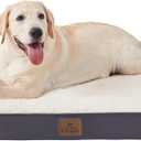 Bedfolks Orthopedic Dog Bed for Extra Large Dogs - Egg Foam Dog Crate Bed with Removable Waterproof Cover, Pet Bed Mat Suitable for Dogs and Pets Up to 100 lbs (44 x 32 x 3.5 inches, Grey)