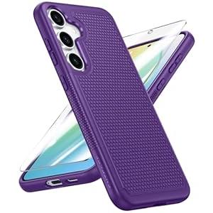 FNTCASE for Samsung Galaxy S25-Plus Case: S24-Plus Dual Layer Heavy Duty Phone Protective Cover Shockproof Rugged with Non-Slip Textured - Military Drop Protection Bumper Tough - 6.7 inch(Purple)