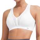 Yvette V Neck Diamond Mesh Yoga Sports Bra Light Support with Built-in Pads Wireless Bra Cropped Tank Top (Small, White)